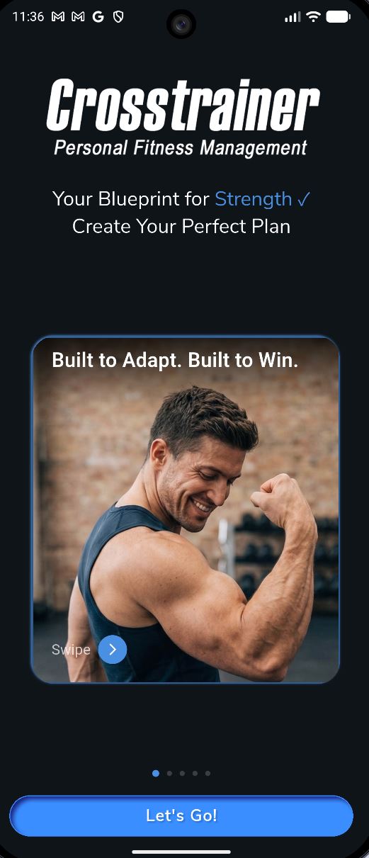 CrossTrainer mobile app screen